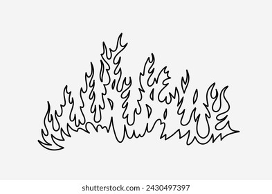 outline flame doodle vector image