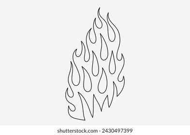 outline flame doodle vector image