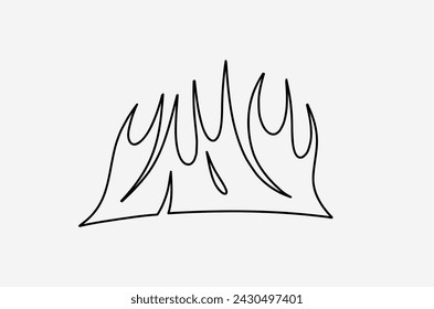 outline flame doodle vector image