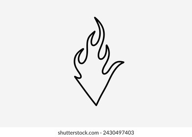 outline flame doodle vector image