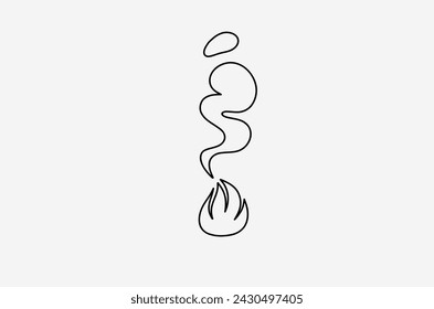 outline flame doodle vector image