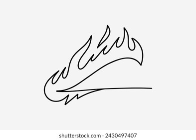 outline flame doodle vector image