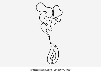 outline flame doodle vector image