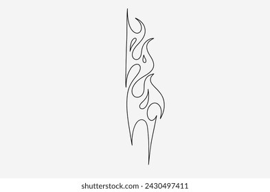 outline flame doodle vector image