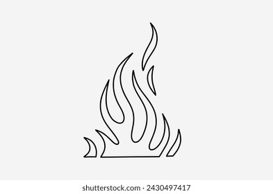 outline flame doodle vector image