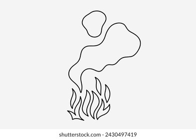 outline flame doodle vector image