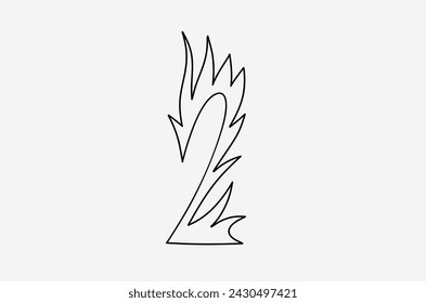 outline flame doodle vector image