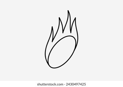 outline flame doodle vector image