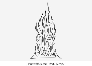 outline flame doodle vector image