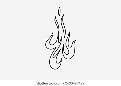 outline flame doodle vector image