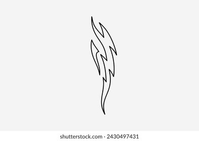 outline flame doodle vector image