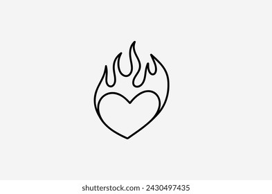 outline flame doodle vector image