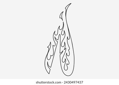 outline flame doodle vector image