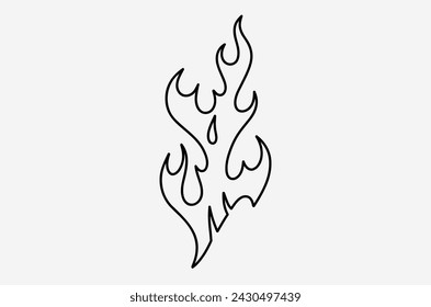 outline flame doodle vector image