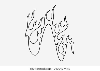 outline flame doodle vector image