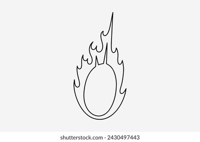 outline flame doodle vector image