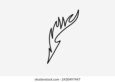 outline flame doodle vector image