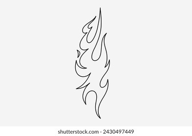 outline flame doodle vector image