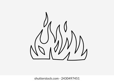 outline flame doodle vector image