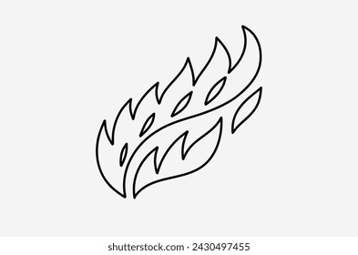 outline flame doodle vector image