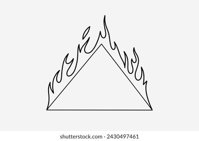 outline flame doodle vector image