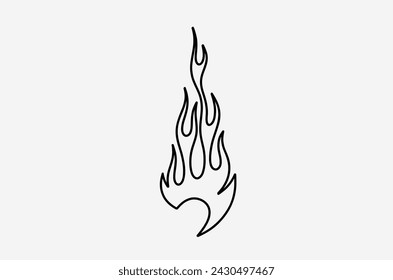 outline flame doodle vector image