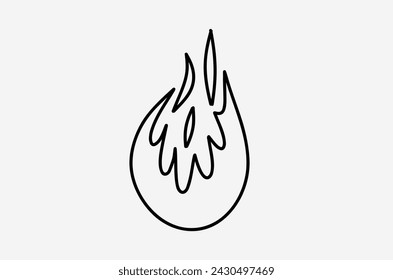 outline flame doodle vector image