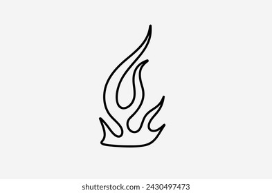 outline flame doodle vector image