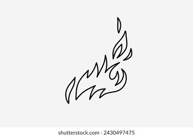 outline flame doodle vector image