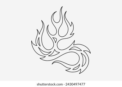 outline flame doodle vector image