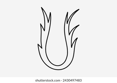 outline flame doodle vector image