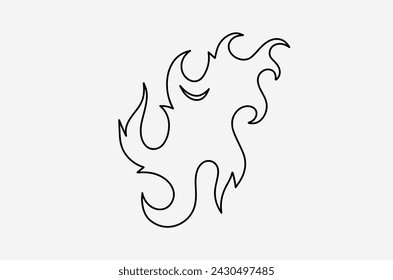 outline flame doodle vector image