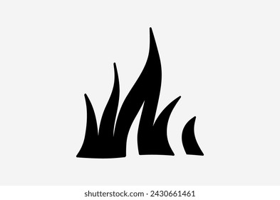 outline flame doodle vector image