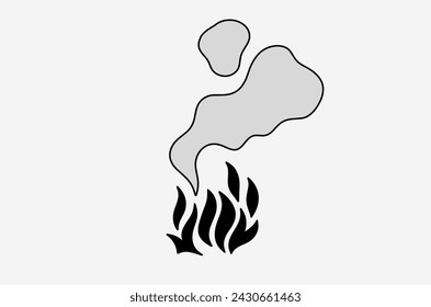 outline flame doodle vector image