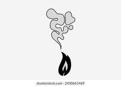 outline flame doodle vector image