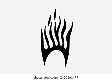 outline flame doodle vector image