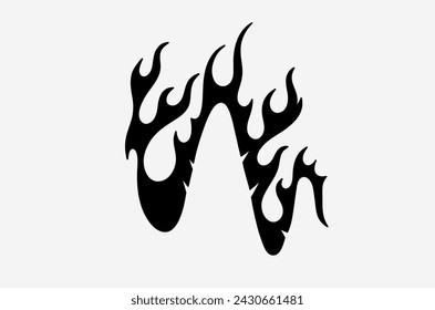 outline flame doodle vector image