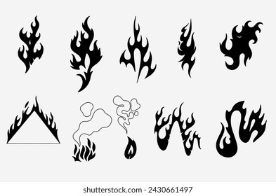 outline flame doodle vector image