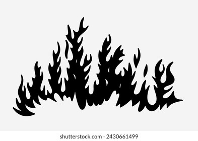 outline flame doodle vector image