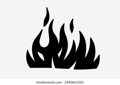 outline flame doodle vector image