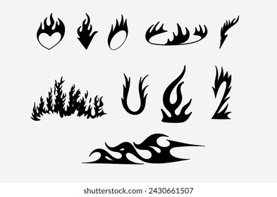 outline flame doodle vector image