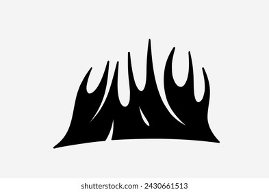 outline flame doodle vector image