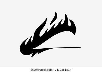 outline flame doodle vector image