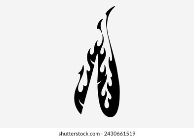 outline flame doodle vector image