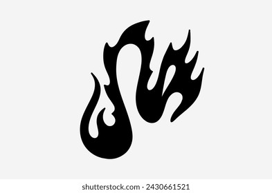 outline flame doodle vector image