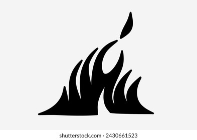 outline flame doodle vector image