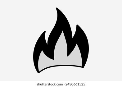 outline flame doodle vector image