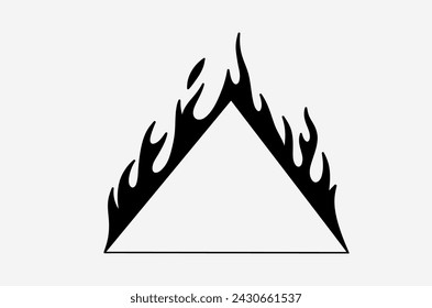 outline flame doodle vector image