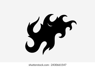 outline flame doodle vector image