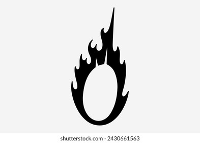 outline flame doodle vector image